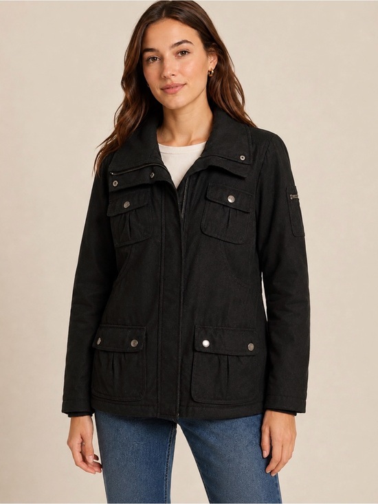 H&M Jackets & Blazers - H&M Divided Black Wool Blend Utility Cargo Jacket Size 6